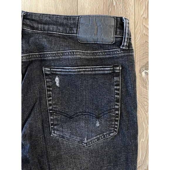American Eagle Next Level Flex Black Distressed Skinny Jeans Mens Size 34x32 - Picture 6 of 9